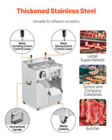 VEVOR Commercial Electric Meat Grinder Slicer 6.35 kg/Min Sausage Stuffer Maker - Rear View