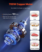 VEVOR Commercial Electric Meat Grinder Slicer 4.99 kg/Min Sausage Stuffer Maker - Side View