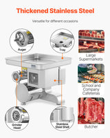 VEVOR Commercial Electric Meat Grinder Slicer 4.99 kg/Min Sausage Stuffer Maker - Rear View