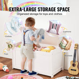 VEVOR Kids Toy Storage Bench Wooden Toy Box Chest 32.68 x 17.91 x 24.02