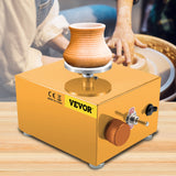 VEVOR Mini Pottery Wheel, 30W 0-2000 RPM Ceramic Wheel, Adjustable Speed DIY Clay Machines, Electric Sculpting Kits with 3 Turntables Trays and 16pcs Tools for Art Craft Work Molding Gift and Home DIY - Low Angle