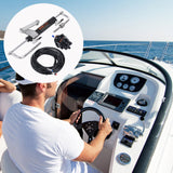 VEVOR Hydraulic Steering Kit 90HP Hydraulic Outboard Steering Kit with Helm Pump Cylinder Marine Steering System Kit - Close-Up Angle