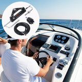 VEVOR Hydraulic Outboard Steering Kit, 150HP, Marine Boat Hydraulic Steering System, with Helm Pump Two-Way Lock Cylinder and 24 Feet Hydraulic Steering Hose, for Single Station Single-Engine Boats - Low Angle