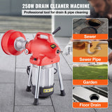VEVOR Drain Cleaner Machine 66FT x 5/8In 250W Sectional Snake Auger Manual Feed - Front View