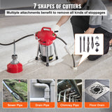 VEVOR Drain Cleaner Machine 66FT x 5/8In 250W Sectional Snake Auger Manual Feed - Top-Down View
