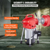 VEVOR Drain Cleaner Machine 66FT x 5/8In 250W Sectional Snake Auger Manual Feed - Rear View