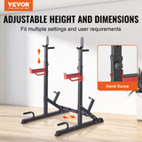 VEVOR Squat Power Rack Adjustable Heavy Duty Barbell Weight Bench Press Stand - Front View