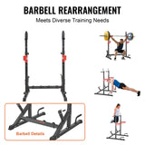 VEVOR Squat Power Rack Adjustable Heavy Duty Barbell Weight Bench Press Stand - Side View
