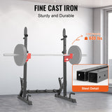 VEVOR Squat Power Rack Adjustable Heavy Duty Barbell Weight Bench Press Stand - Top-Down View
