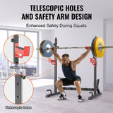 VEVOR Squat Power Rack Adjustable Heavy Duty Barbell Weight Bench Press Stand - 45-Degree Angle