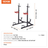 VEVOR Squat Power Rack Adjustable Heavy Duty Barbell Weight Bench Press Stand - Close-Up Angle