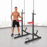 VEVOR Squat Power Rack Adjustable Heavy Duty Barbell Weight Bench Press Stand - Low Angle
