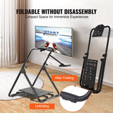 VEVOR Foldable Racing Steering Wheel Stand, Height Adjustable Universal Base Compatible with Logitech & Thrustmaster Racing Wheel and Pedal, Heavy- - Rear View