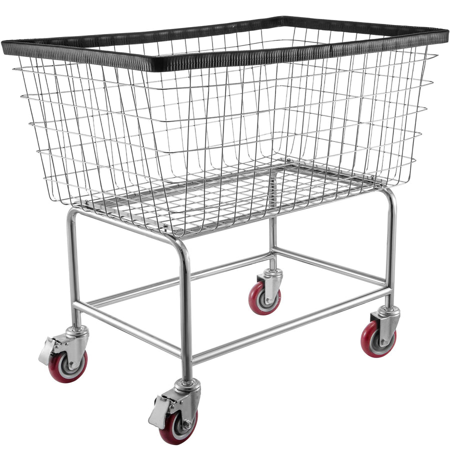VEVOR Wire Laundry Cart Wire Laundry Basket 4.5 Bushel Heavy Duty w/ 5'' Wheels