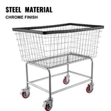 VEVOR Wire Laundry Cart Wire Laundry Basket 4.5 Bushel Heavy Duty w/ 5'' Wheels