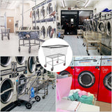 VEVOR Wire Laundry Cart Wire Laundry Basket 4.5 Bushel Heavy Duty w/ 5'' Wheels - Rear View