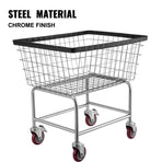 Wire Laundry Cart Wire Laundry Basket 2.8 Bushel Heavy Duty w/ 4'' Wheels