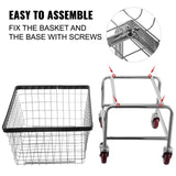 VEVOR Wire Laundry Cart Wire Laundry Basket 2.8 Bushel Heavy Duty w/ 4'' Wheels - Rear View