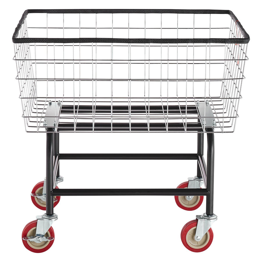 Wire Laundry Cart Wire Laundry Basket 2.8 Bushel Heavy Duty w/ 4'' Wheels