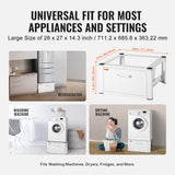 VEVOR Laundry Pedestal 686mmmW x 366mmH, Washer And Dryer Base Stand Platform Universal Fit 299kg Capacity, Heavy Duty Multi-Functional Base for Washing Machine with Drawer & Rich Accessories - Top-Down View