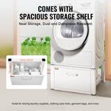 VEVOR Laundry Pedestal 686mmmW x 366mmH, Washer And Dryer Base Stand Platform Universal Fit 299kg Capacity, Heavy Duty Multi-Functional Base for Washing Machine with Drawer & Rich Accessories - Rear View