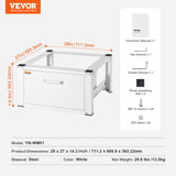 VEVOR Laundry Pedestal 686mmmW x 366mmH, Washer And Dryer Base Stand Platform Universal Fit 299kg Capacity, Heavy Duty Multi-Functional Base for Washing Machine with Drawer & Rich Accessories - Close-Up Angle
