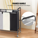 VEVOR 3-Section Laundry Basket, Heavy Duty Laundry Hamper Storage Organizer, Laundry Sorter Cart with Heavy Duty Lockable Wheels for Dirty Clothes in
