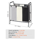 VEVOR 3-Section Laundry Basket, Heavy Duty Laundry Hamper Storage Organizer, Laundry Sorter Cart with Heavy Duty Lockable Wheels for Dirty Clothes in