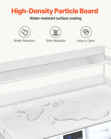 Washer Dryer Countertop with Shelf 54"x27" Wooden Washer Dryer Cover White