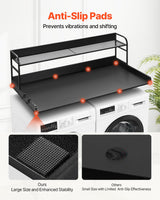 VEVOR Washer Dryer Countertop with Shelf 54"x27" Wooden Washer Dryer Cover Black
