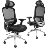 VEVOR Mesh Office Chair Adjustable High Back Desk Chair with Mesh Seat Angle and Height Adjustable Home Office Chair with Lumbar and Head Support Swivel Computer Task Chair