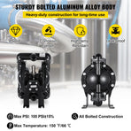 Air-Operated Double Diaphragm Pump 24 GPM 1 Inch Inlet And Outlet