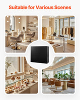 VEVOR Reception Desk, 1200 x 480 x 1100 mm Rectangular Front Counter Table, Office Reception Counter with Lockable Drawer and Storage Cabinet, for Checkout, Lobby, Beauty Salon and Office, Black - Rear View