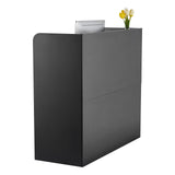 Reception Desk, 1200 x 480 x 1100 mm Rectangular Front Counter Table, Office Reception Counter with Lockable Drawer and Storage Cabinet, for Checkout, Lobby, Beauty Salon and Office, Black