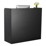 VEVOR Reception Desk, 1200 x 480 x 1100 mm Rectangular Front Counter Table, Office Reception Counter with Lockable Drawer and Storage Cabinet, for Checkout, Lobby, Beauty Salon and Office, Black - Extra Image