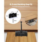 500PCS Hidden Deck Fasteners for Composite Decking Board, Universal Composite T Clips & Plastic Hidden Fasteners with Metal Screws,Polypropylene PP Clips Works with 6.5 mm Gaps, Black