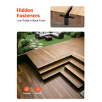 900PCS Hidden Deck Fasteners for Composite Decking Board, Universal Composite T Clips & Plastic Hidden Fasteners with Metal Screws,Polypropylene PP Clips Works with 6.5 mm Gaps, Black
