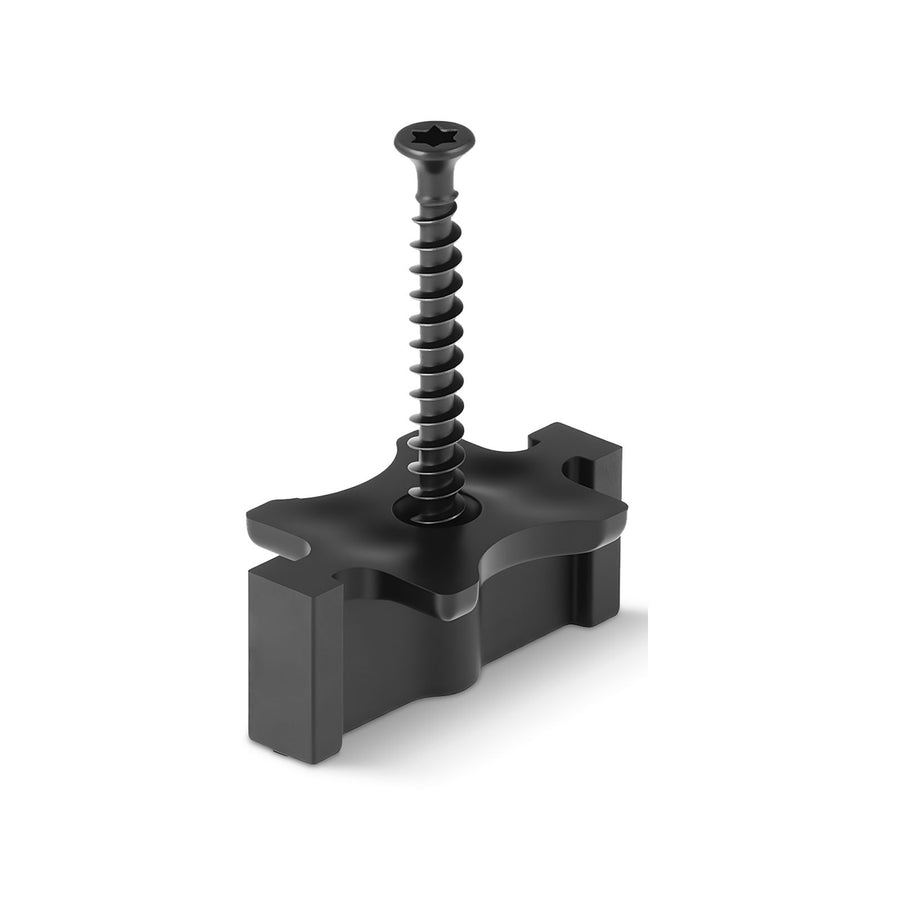 900PCS Hidden Deck Fasteners for Composite Decking Board, Universal Composite T Clips & Plastic Hidden Fasteners with Metal Screws,Polypropylene PP Clips Works with 6.5 mm Gaps, Black