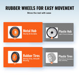 VEVOR Pool Cover Reel, Aluminum Solar Cover Reel 14 ft, Inground Swimming Pool Cover Reel Set with Rubber Wheels and Sandbags, Fits for 3-14 ft Width Swimming Pools - Top-Down View