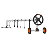 VEVOR Pool Cover Reel, Aluminum Solar Cover Reel 14 ft, Inground Swimming Pool Cover Reel Set with Rubber Wheels and Sandbags, Fits for 3-14 ft Width Swimming Pools - Extra Image