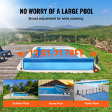 VEVOR Pool Cover Reel, Aluminum Solar Cover Reel 22 ft, Inground Swimming Pool Cover Reel Set with Rubber Wheels and Sandbags, Fits for 5-22 ft Width