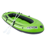 VEVOR Inflatable Boat, 4-Person Inflatable Fishing Boat, Strong PVC Portable Boat Raft Kayak, 1158mm Aluminum Oars, High-Output Pump, Fishing Rod