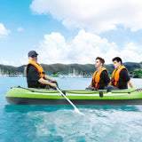 VEVOR Inflatable Boat, 5-Person Inflatable Fishing Boat, PVC Portable Boat Raft Kayak, 1158 mm Aluminum Oars, High-Output Pump, Fishing Rod Holders, and 2 Seats, 1100 lb Capacity for Adults, Kids - Low Angle