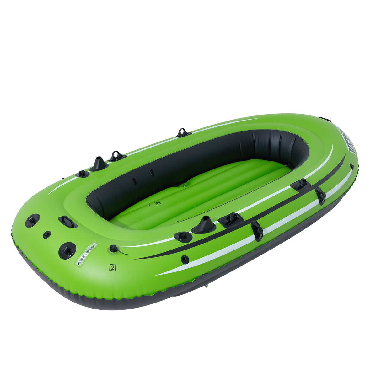 VEVOR Inflatable Boat, 5-Person Inflatable Fishing Boat, PVC Portable Boat Raft Kayak, 1158 mm Aluminum Oars, High-Output Pump, Fishing Rod Holders,