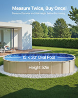 Oval Pool Liner 15x30ft Unibead Style Pool Liner 52in Wall Height - Side View