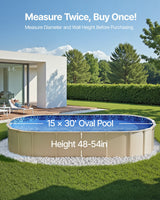 Oval Pool Liner 15x30ft Overlap Style Pool Liner 54in Wall Height - Side View