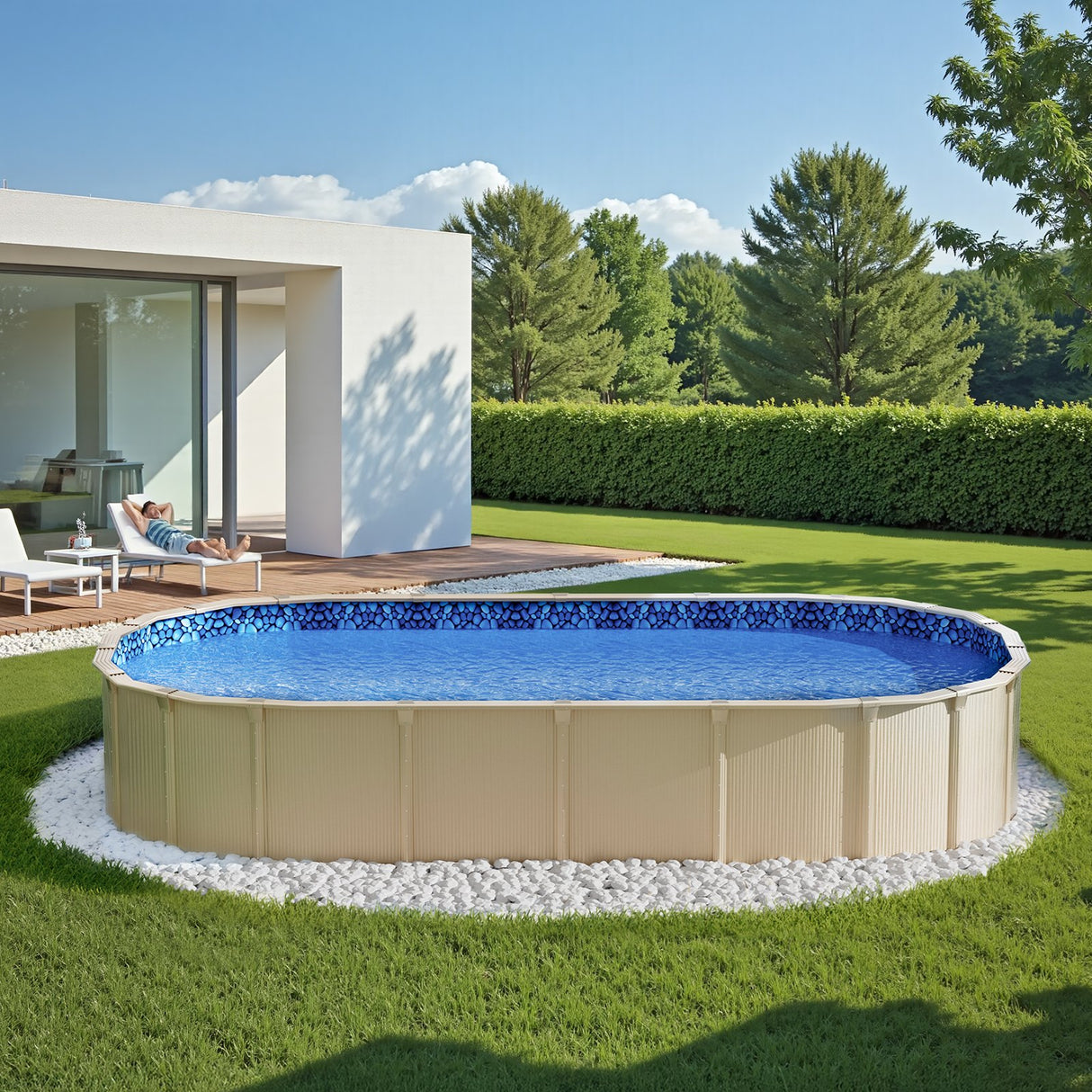 Oval Pool Liner 15x30ft Overlap Style Pool Liner 54in Wall Height