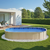 Oval Pool Liner 15x30ft Overlap Style Pool Liner 54in Wall Height - Low Angle