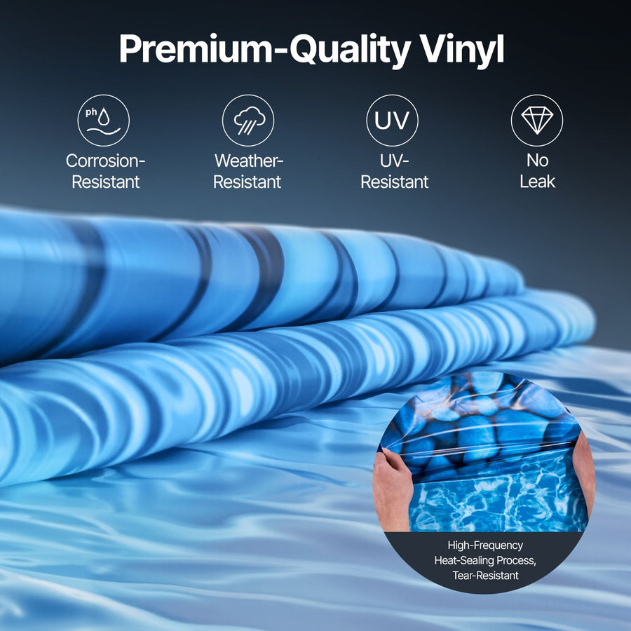 21-ft Round Above Ground Pool Liner, Unibead Pool Liners, Standard Gauge, 52inch Wall Height, Designed for Steel Sided Above-Ground Swimming Pools