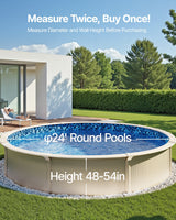 VEVOR Round Pool Liner 24ft Overlap Style Pool Liner 54in Wall Height - Side View